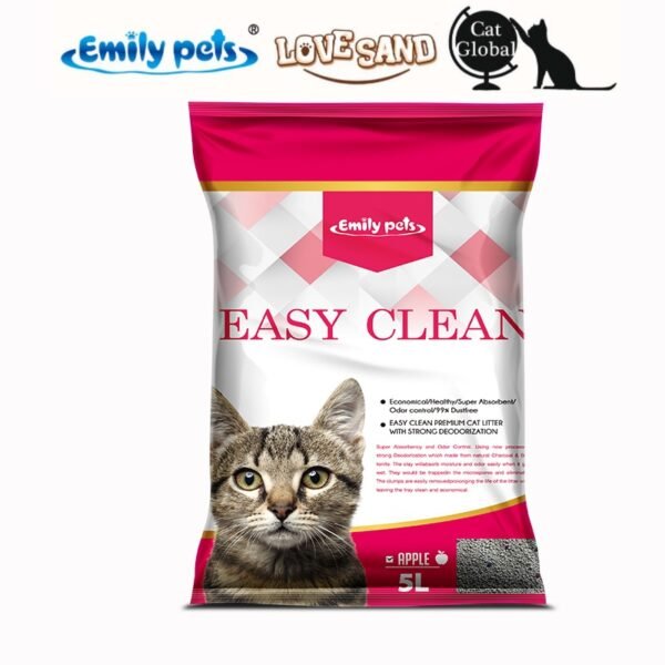 Emily pets® Bentonite clay cat litter lemon 5L tui apple