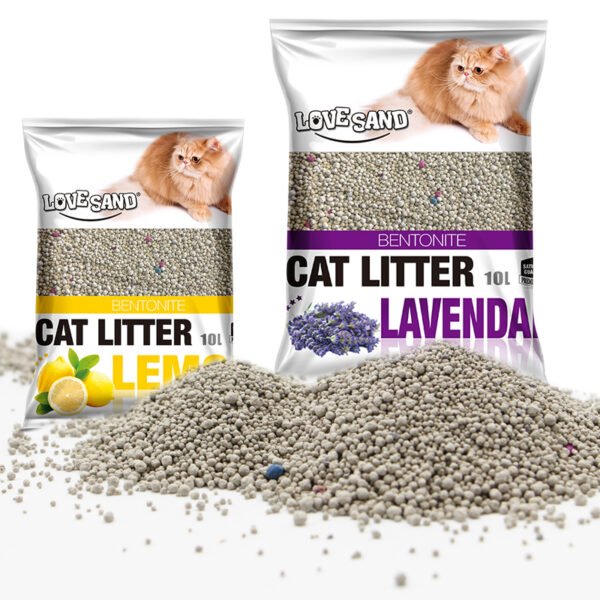 LOVE SAND® lemon and lavender bentonite cat litter