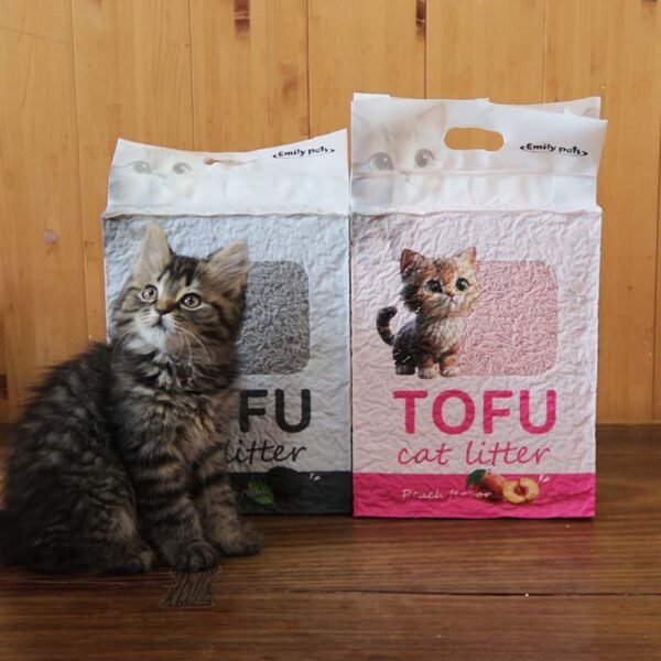 Emily pets 1.5mm tofu cat litter carbon and peach