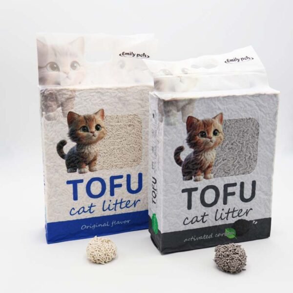 Emiy pets 1.5mm tofu cat litter original and carbon