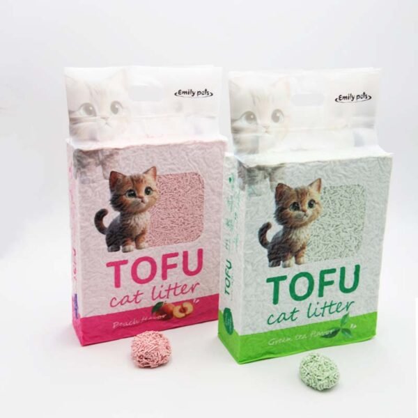 Emiy pets 1.5mm tofu cat litter peach and green tea