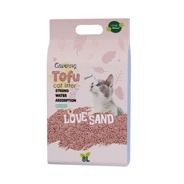 LOVE SAND 8L 3.1kg tofu cat litter peach
